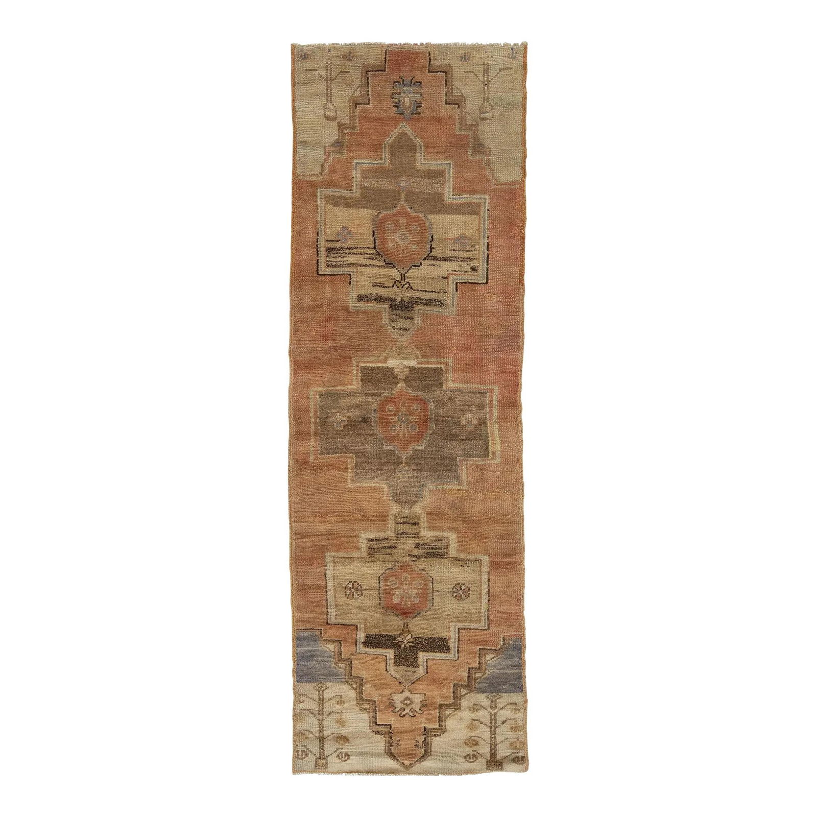Vintage Turkish Wool Runner Tan Geometric Design 2'4 x 7'3 (1 of 8)