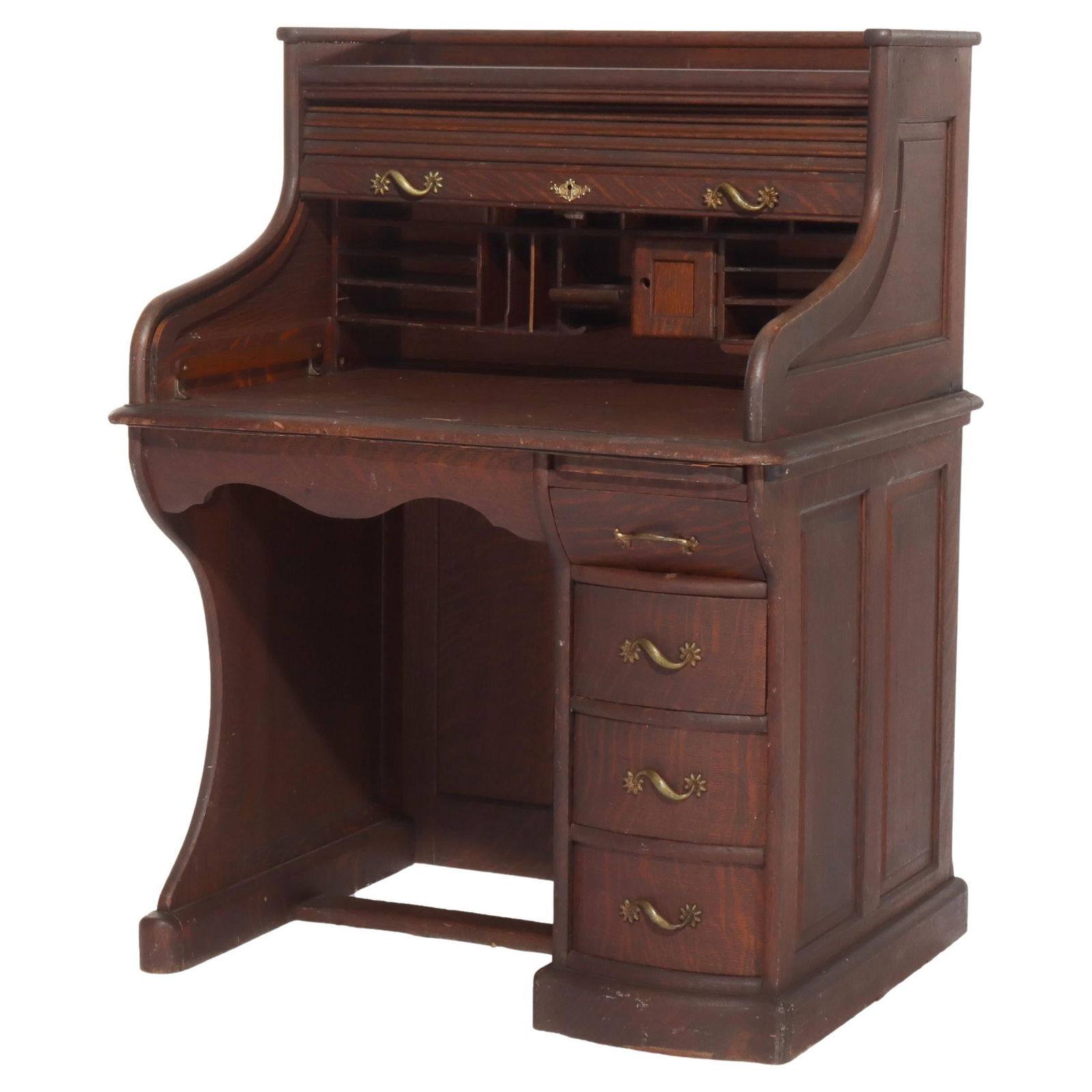 Antique RJ Horner Oak Roll Top Desk Early 20th Century (1 of 18)