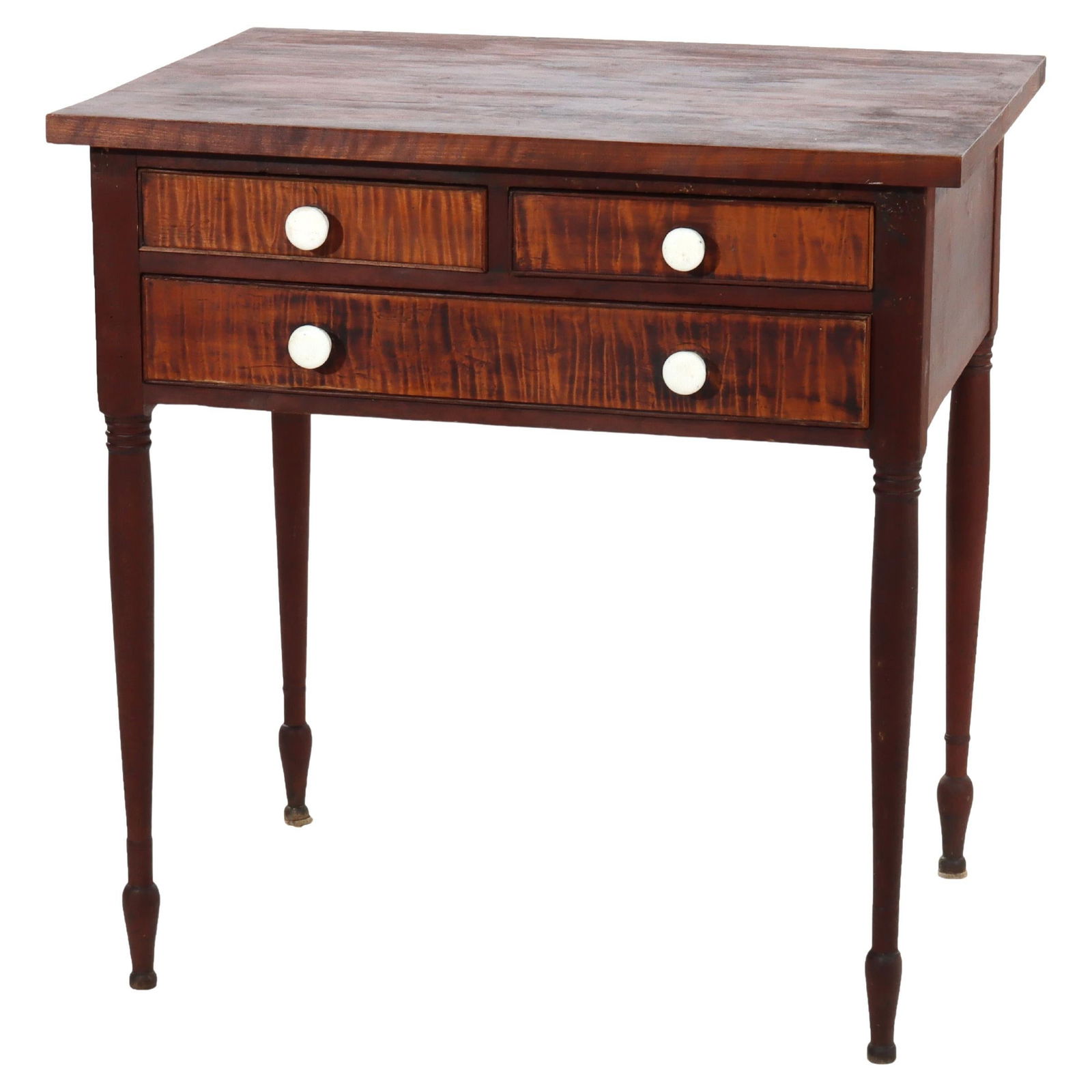 C1830 Antique Cherry and Tiger Maple 3-Drawer Server (1 of 15)