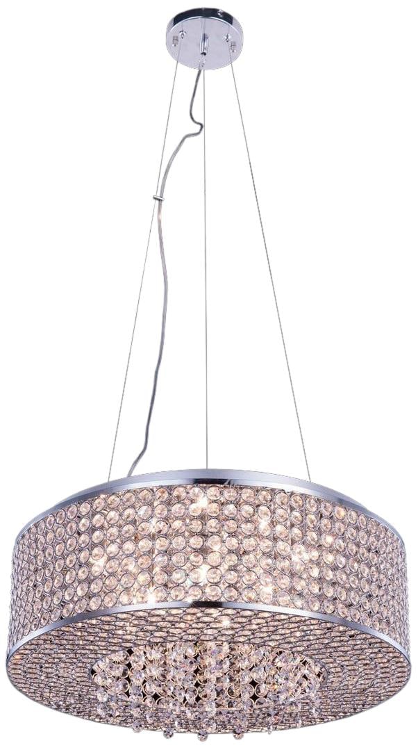Amelie Collection Chrome Pendant Light by Elegant Lighting 8-Bulb G9: Amelie Collection Chrome Pendant Light by Elegant Lighting 8-Bulb G9 Enhance your modern home with this sophisticated pendant light from the Amelie collection. Featuring a striking chrome finish and e