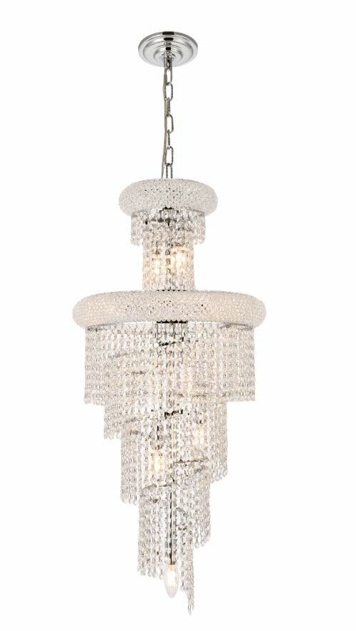Elegant Spiral 10-Light Chrome Crystal Chandelier 36 Inch Modern Design (1 of 9)