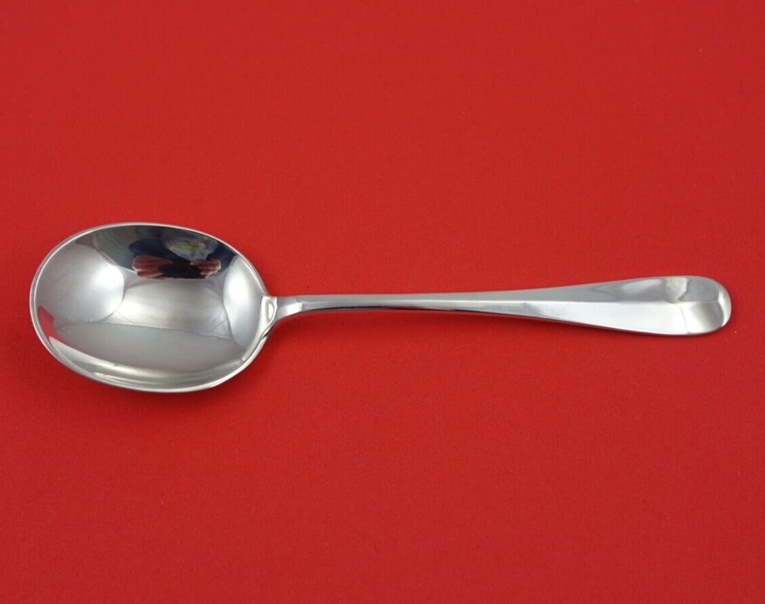 Arthur Stone Rattail Sterling Silver Cream Soup Spoon 5 3/4 in: Arthur Stone Rattail Sterling Silver Cream Soup Spoon 5 3/4 in This exquisite cream soup spoon is crafted from sterling silver and features the elegant Rattail pattern by the renowned maker, Arthur St