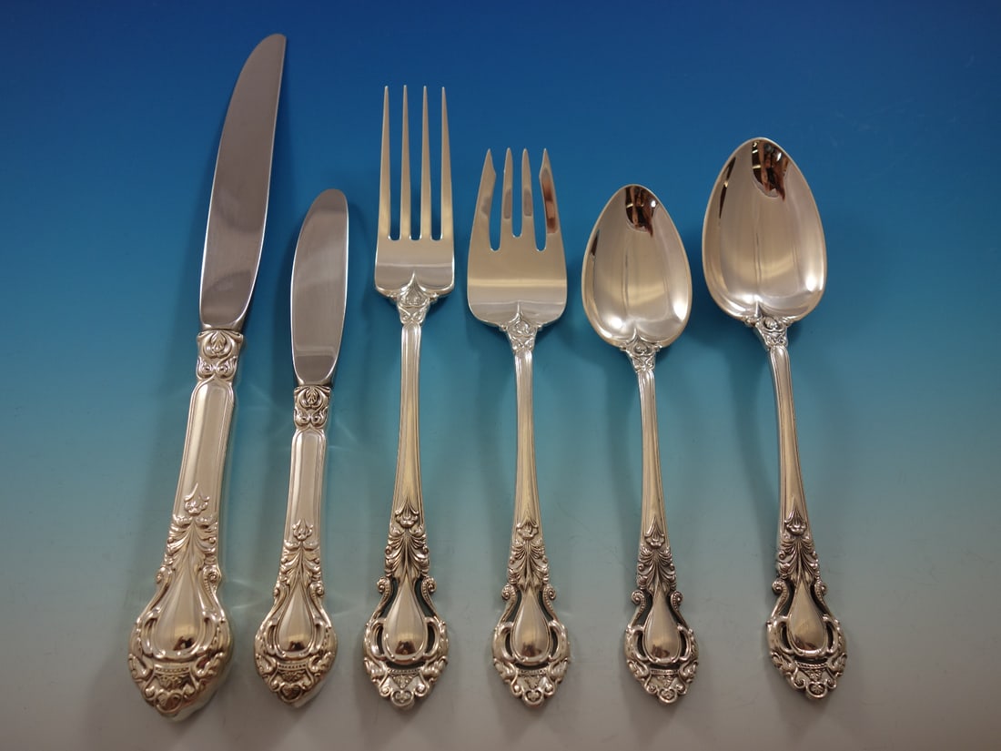 Kirk Stieff Royal Dynasty Sterling Silver Flatware Set 74 Pcs for 12 with Storage Chest (1 of 7)