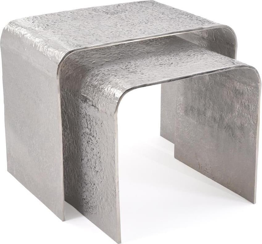 John-Richard Transitional Textured Nickel Nesting Tables Set (1 of 1)