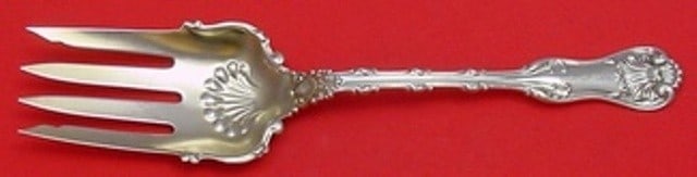 Whiting Imperial Queen Gold Wash Sterling Silver Salad Serving Fork 9.5" (1 of 2)
