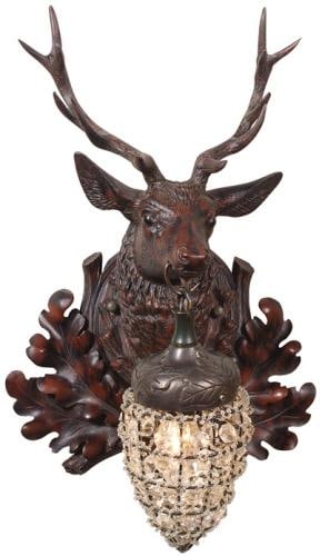 Handcrafted Oxblood Red Regal Stag Head Wall Sconce USA (1 of 1)