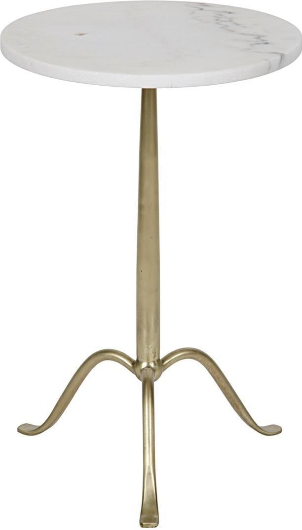 Noir Cosmopolitan Brass Marble Side Table 23H 15W 15D (1 of 1)