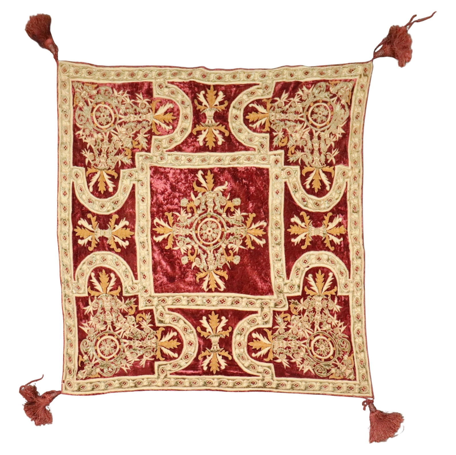 Vintage Russian Velvet Embroidered Textile with Baroque Design (1 of 7)