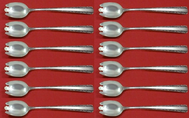 Towle Candlelight Sterling Silver Ice Cream Fork Set 12 pcs 6 inch: Towle Candlelight Sterling Silver Ice Cream Fork Set 12 pcs 6 inch Indulge in a classic dining experience with this 12-piece set of Candlelight ice cream dessert forks by Towle. Crafted from high-qual