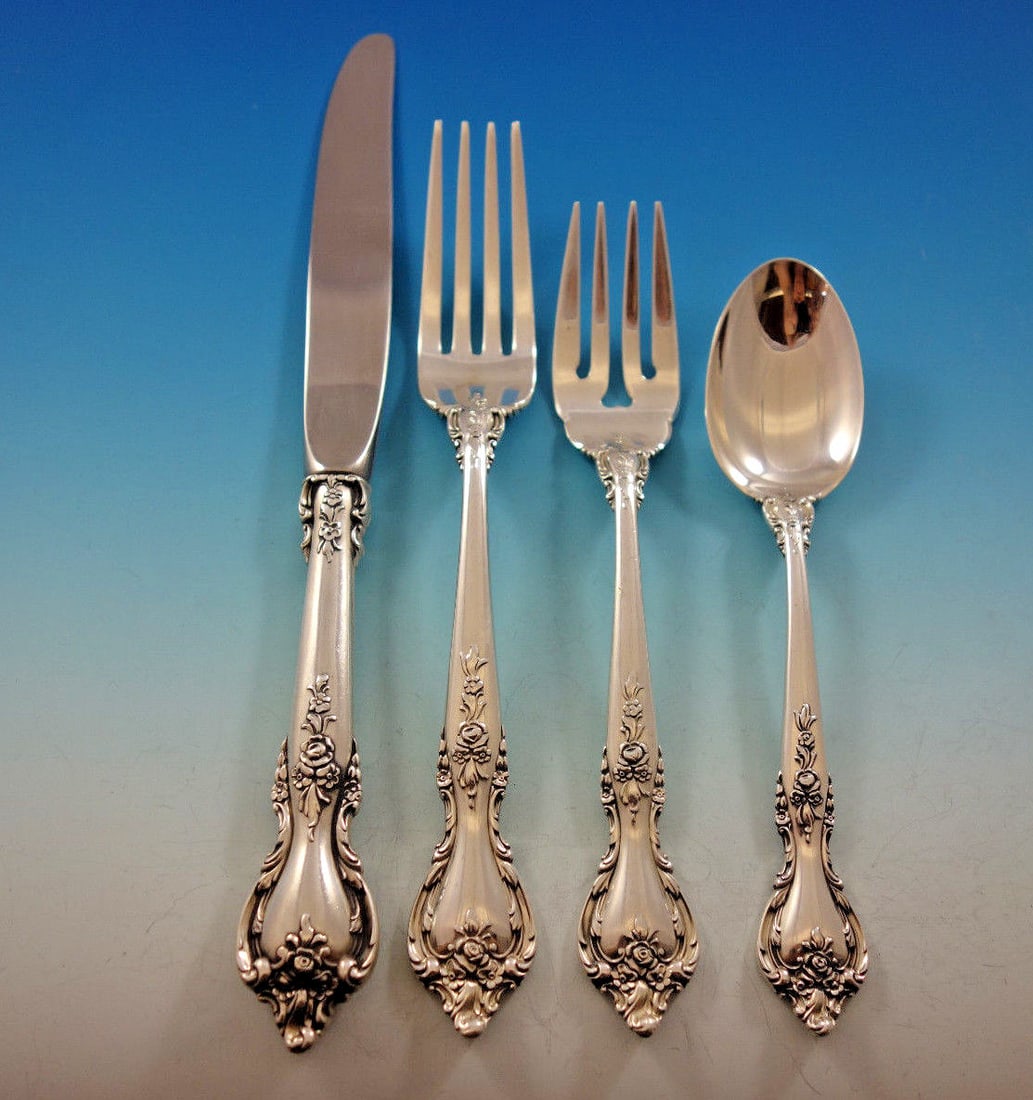 Delacourt by Lunt Sterling Silver Flatware Set 54 Pieces Service for 12 (1 of 8)