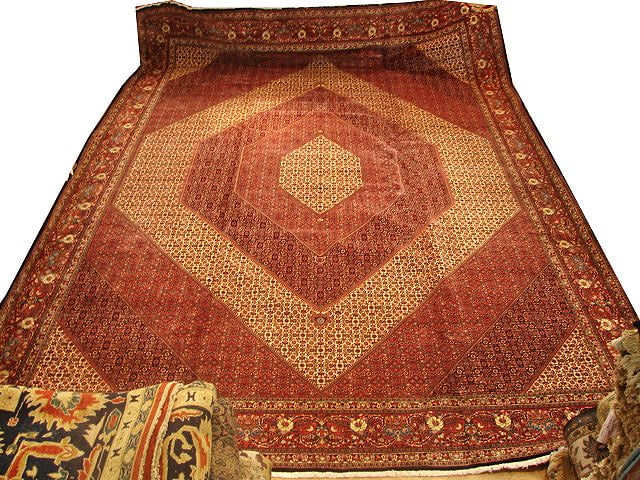 13.6 x 20 Fine Persian Bidjar Area Rug Hand-Knotted Wool Red (1 of 6)
