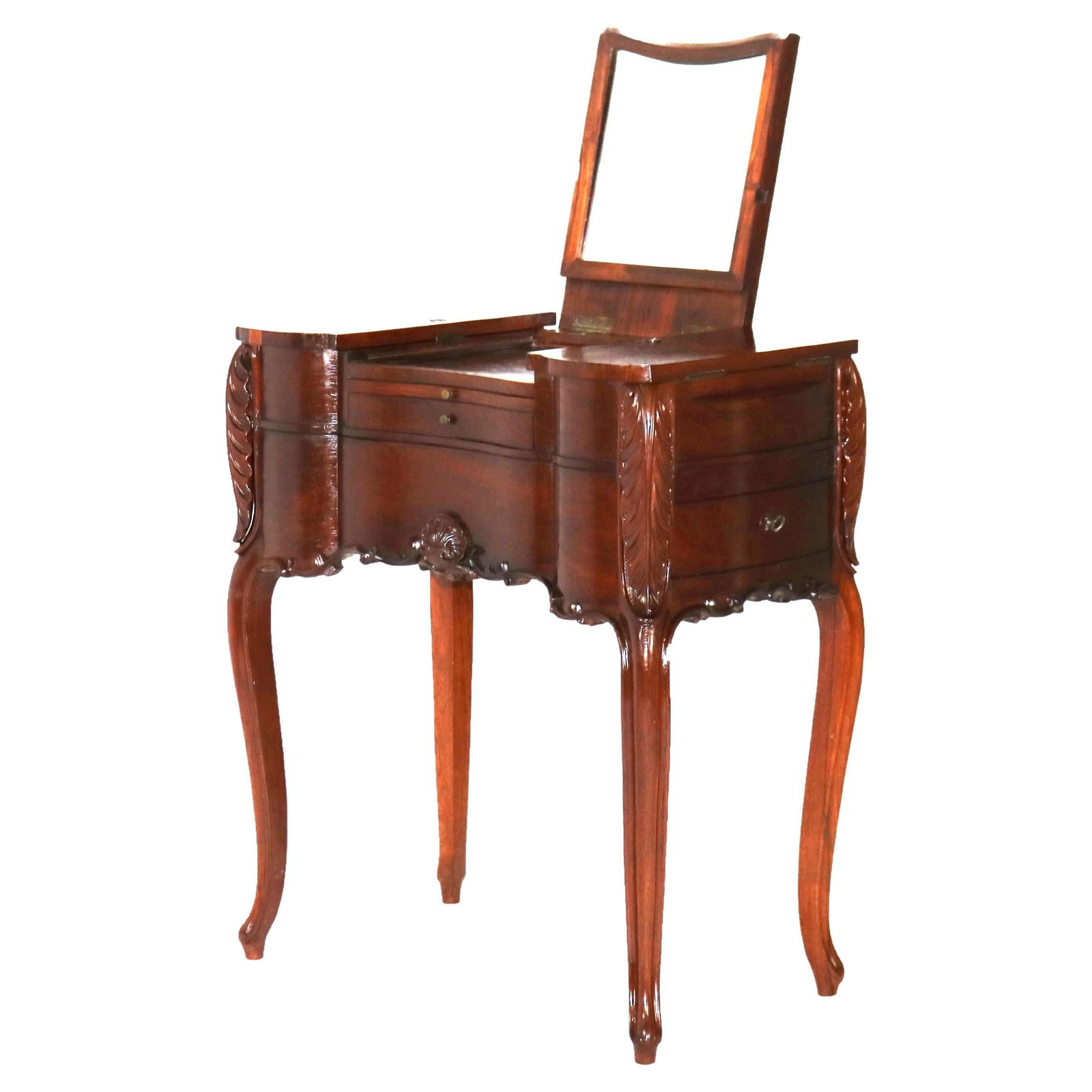 Victorian Louis XV Style Rosewood Vanity with Mirror C1880 France (1 of 14)