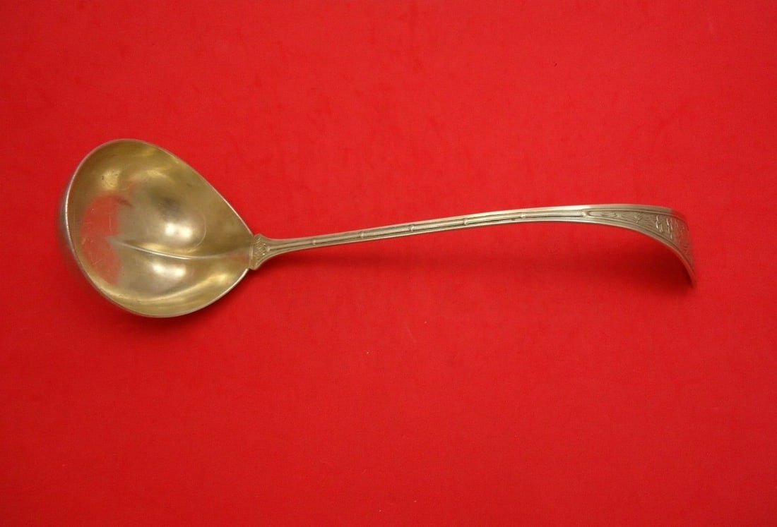 Wendt Bird Pattern Sterling Silver Soup Ladle 11 Inch Gold Washed Bowl (1 of 1)
