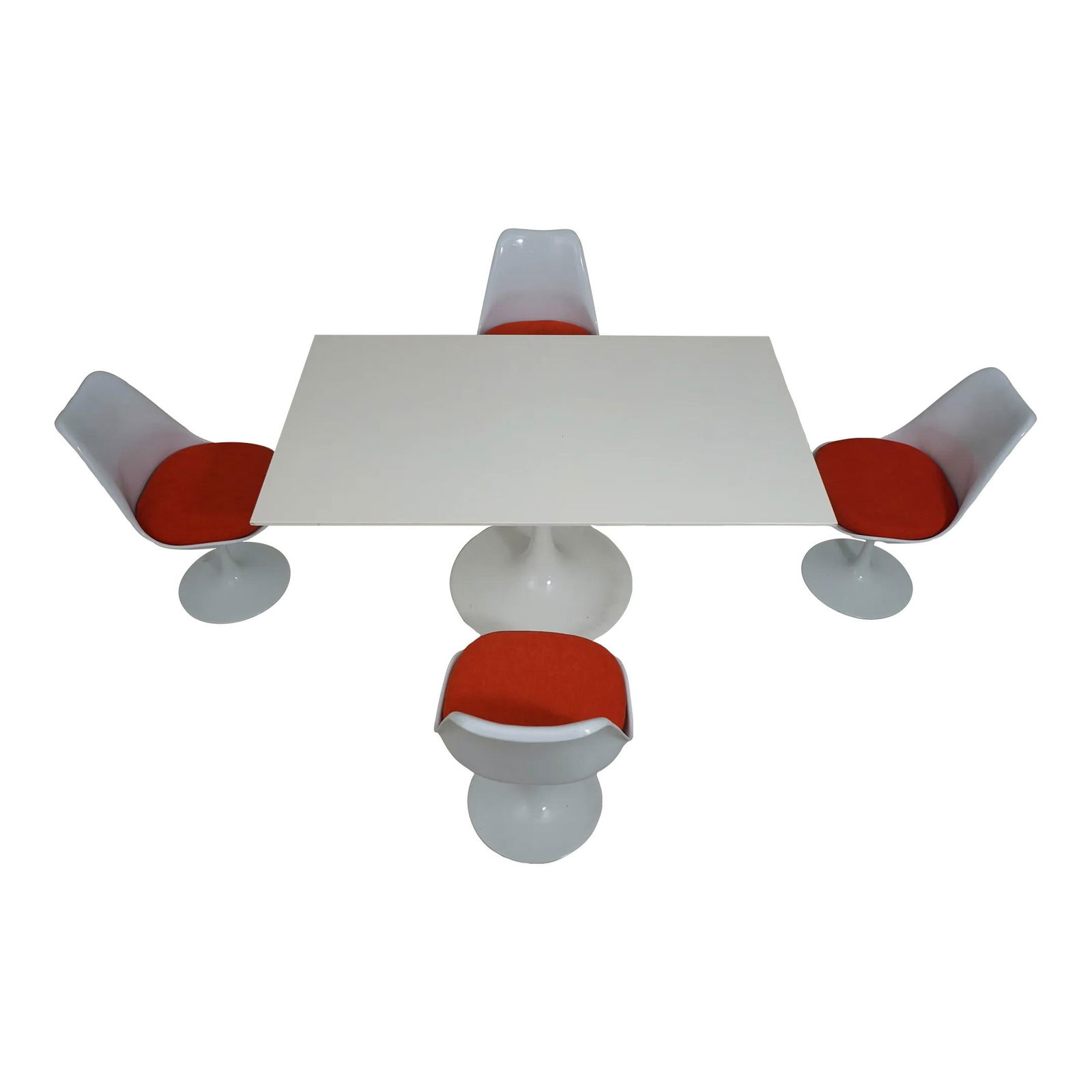 Knoll Mid Century Modern Tulip Dining Set Aluminum Fiberglass White (1 of 10)