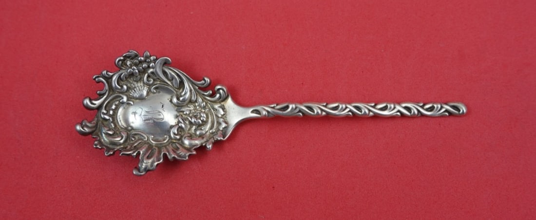 Sterling Nut Spoon by Shiebler with Rope Motif Handle 5 Inch (1 of 2)