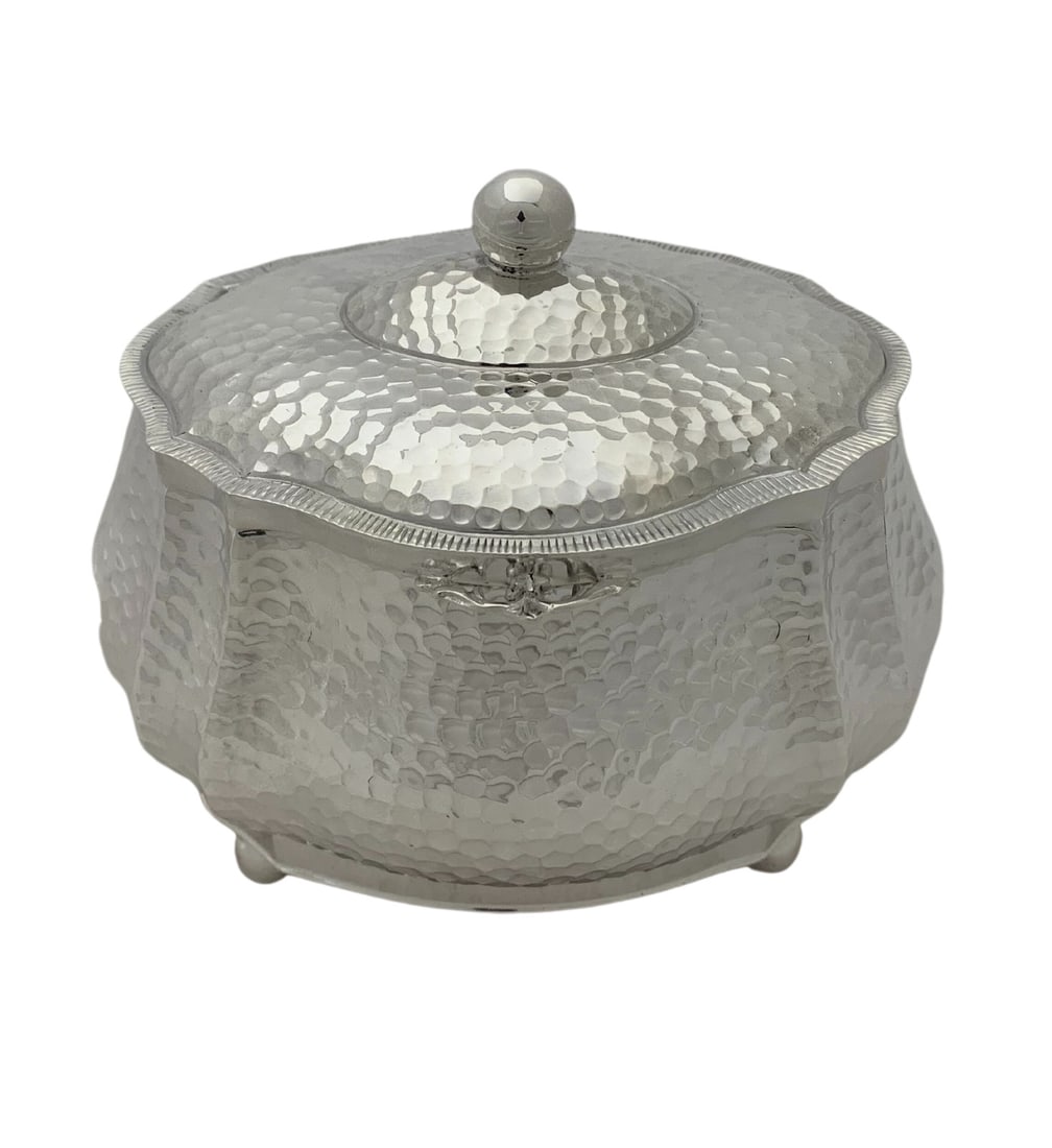 Handcrafted 925 Sterling Silver Modern Hammered Esrog Jewelry Box (1 of 4)