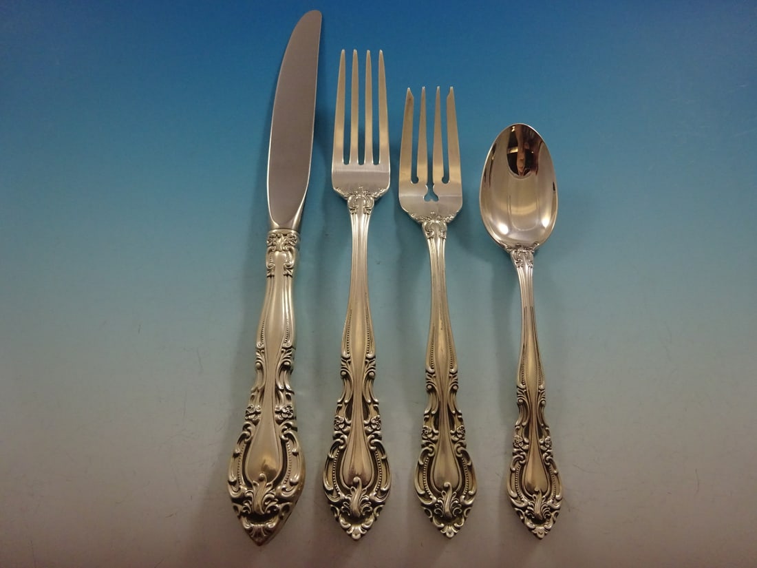 Alvin Vivaldi Sterling Silver Flatware Set 48 Pieces for 12 with Storage Chest (1 of 5)