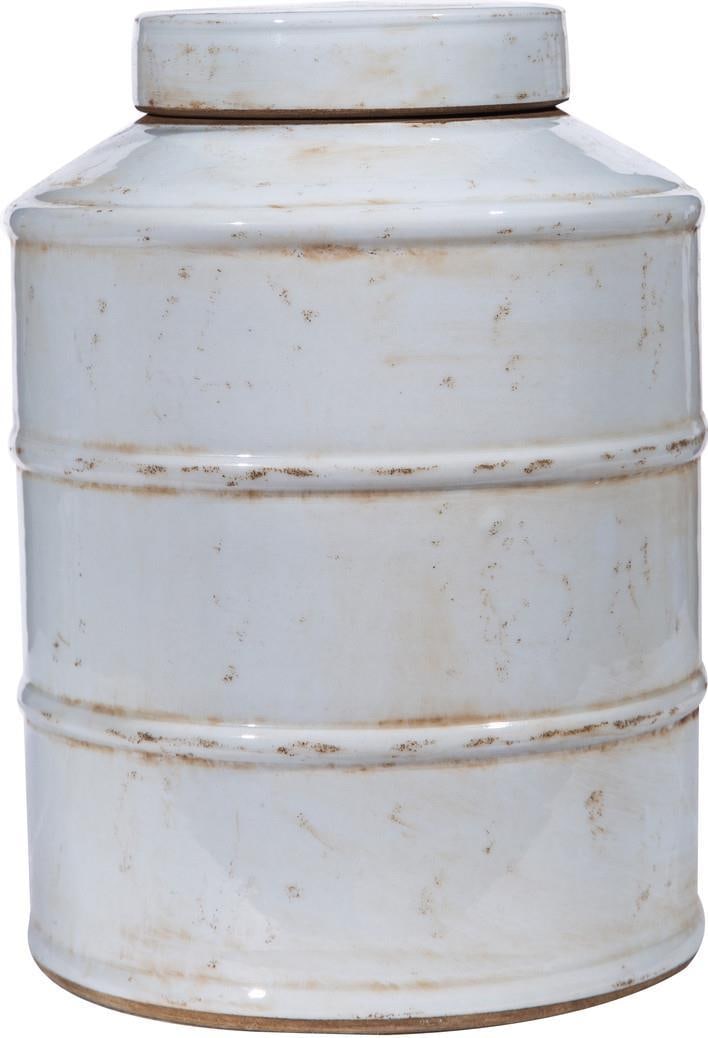 Handcrafted Busan Ceramic Tea Jar 12H White Asian Antique Style (1 of 4)