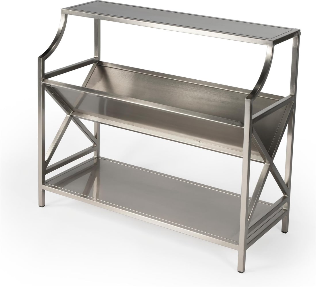 Butler Keats Library Silver Bookcase Industrial Style 36W x 32H (1 of 9)