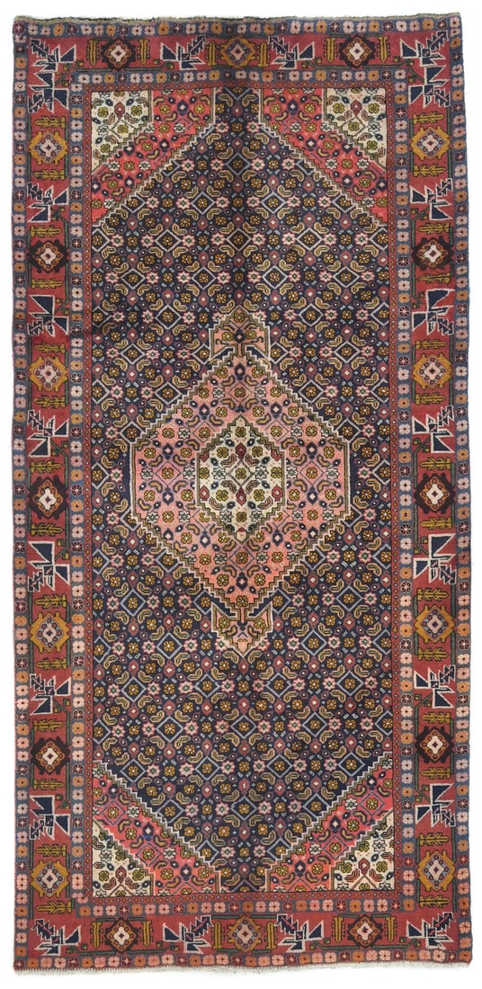 Vintage Hand-Knotted 5x9 ft Tribal Geometric Wool Area Rug (1 of 11)