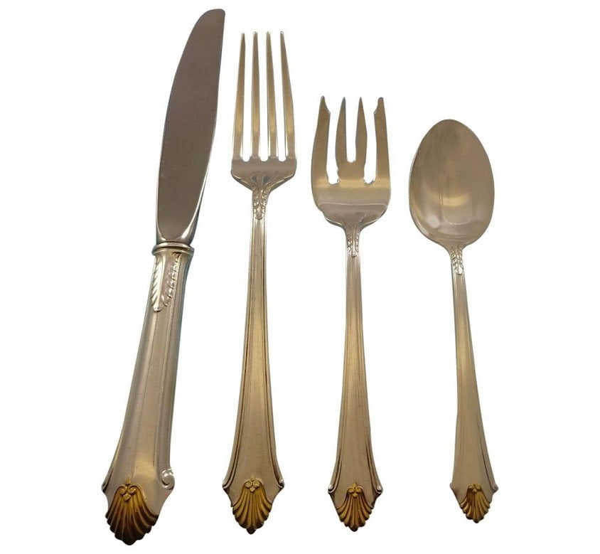Gorham Edgemont Gold Sterling Silver Flatware Set 38 Pieces for 8 (1 of 9)
