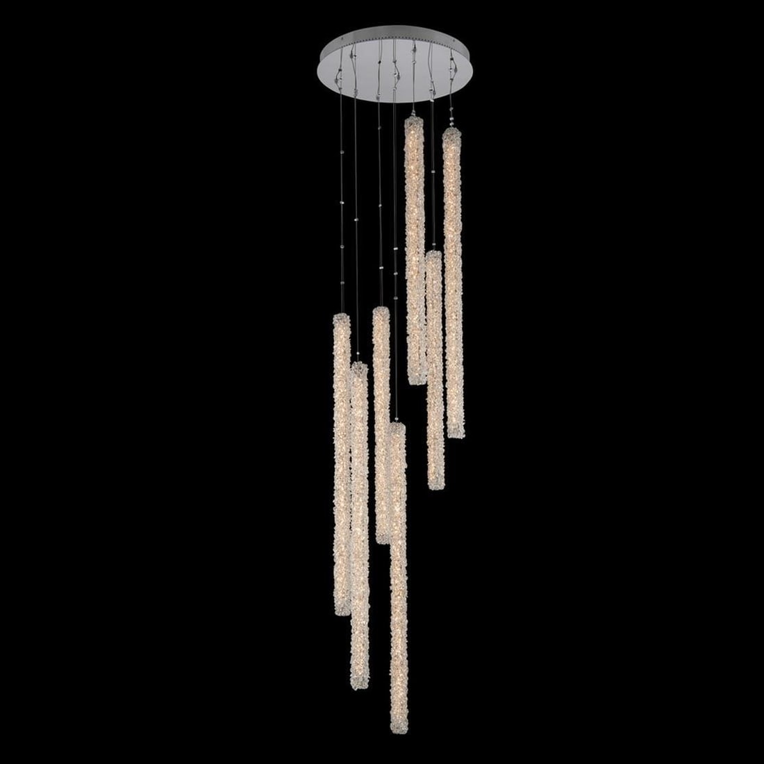 Kalco Lina Contemporary LED Foyer Light 46H Crystal Polished Chrome: Kalco Lina Contemporary LED Foyer Light 46H Crystal Polished Chrome Illuminate your space with this stunning Contemporary Crystal LED Foyer Light Fixture from the Lina collection. Crafted with precisi