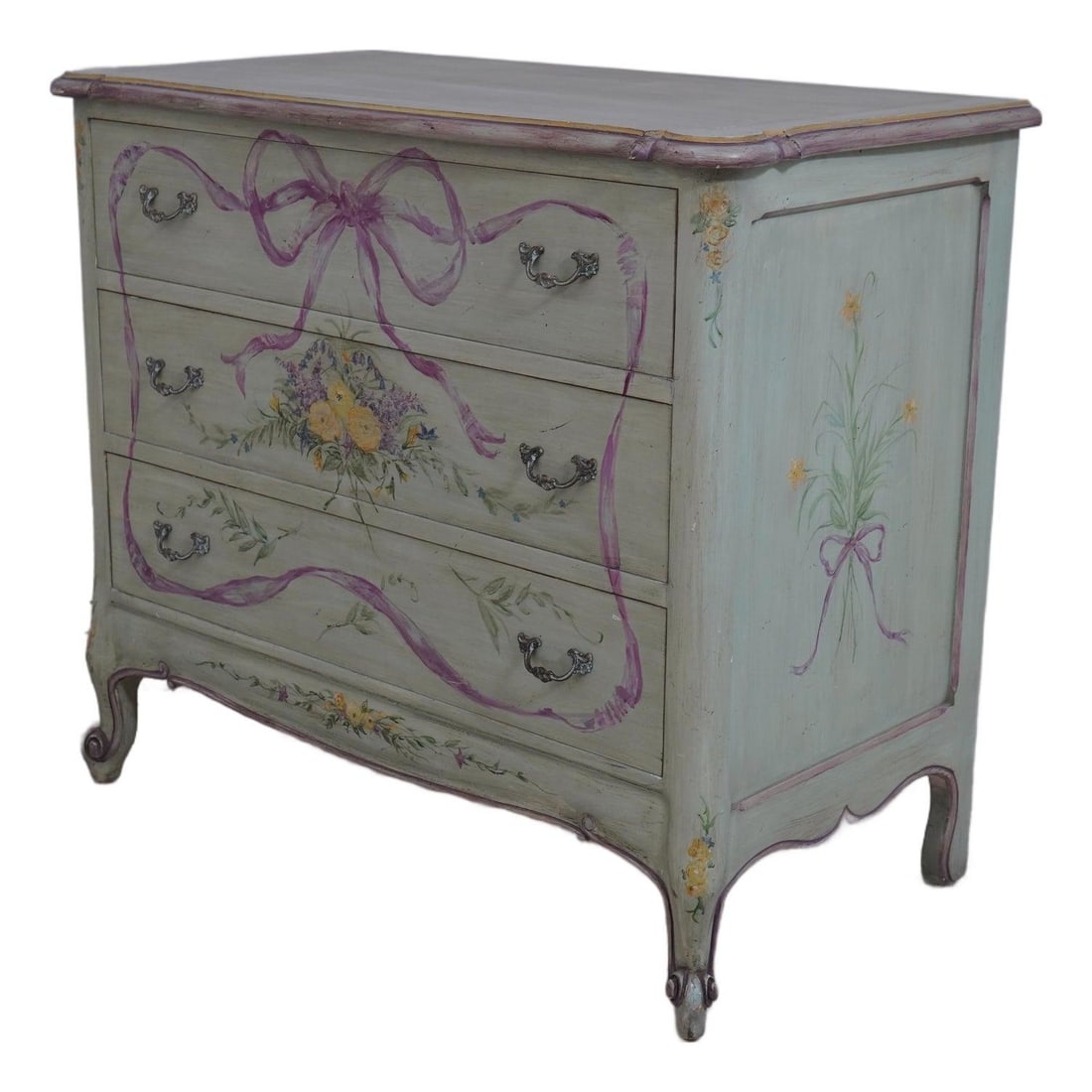 Hand Painted Country French 3 Drawer Chest by The Devon Shop (1 of 10)