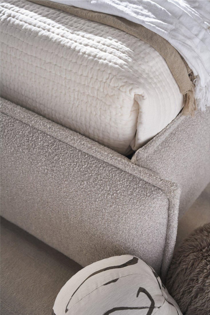 Universal Medina Pebble King Bed Lux Upholstered New Modern (1 of 3)