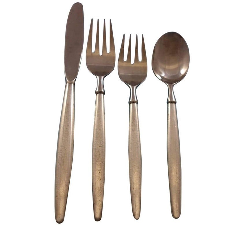 Contempra House Sterling Silver Flatware Set 40 pcs Mid-Century Modern Service for 10: Contempra House Sterling Silver Flatware Set 40 pcs Mid-Century Modern Service for 10 Elevate your dining experience with this exquisite Contempra House Sterling Silver Flatware Set, featuring a total