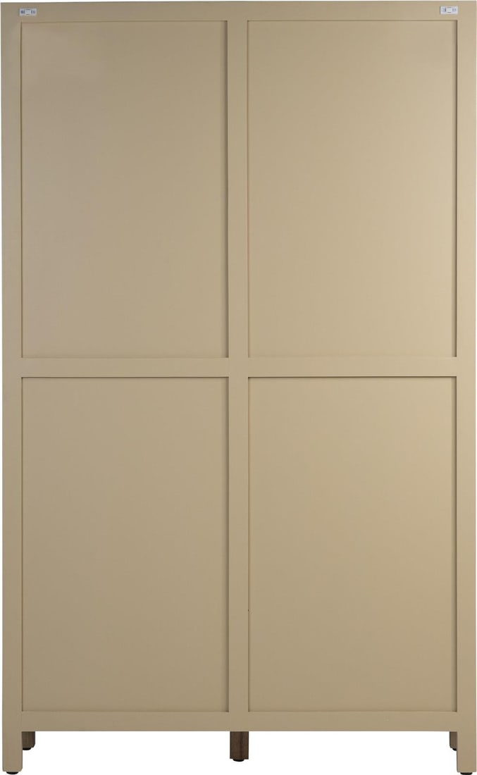 Transitional Sanna Wood Cabinet with Glass Doors and Black Accents (1 of 12)