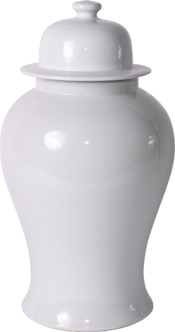 Handmade Asian Antique Style White Ceramic Temple Jar (1 of 1)