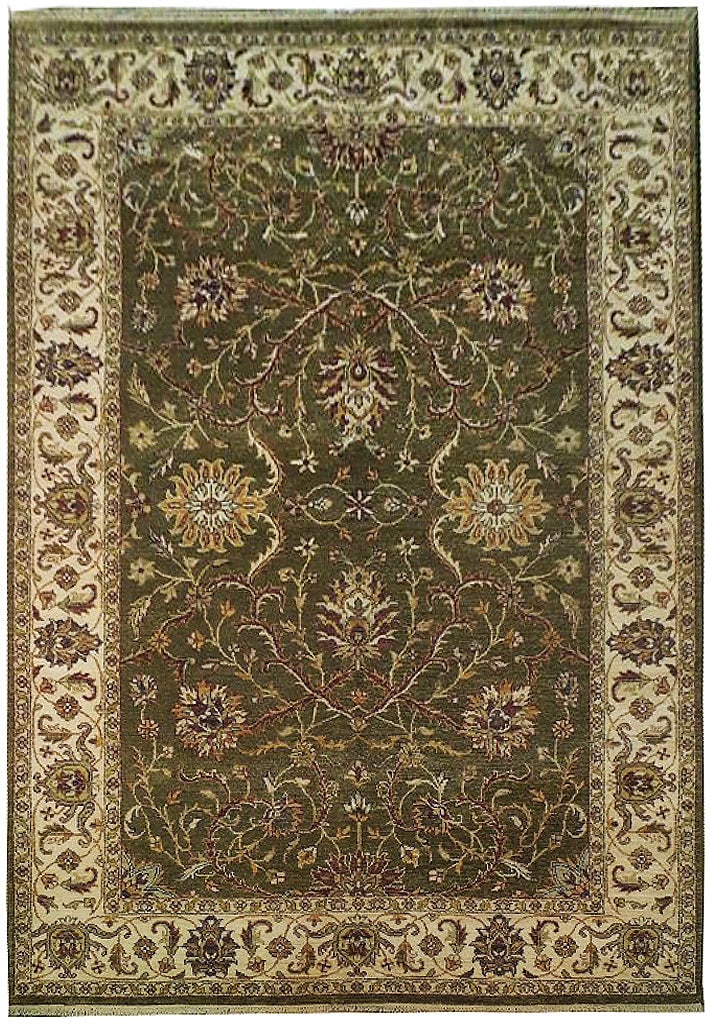 Quality Handmade 5.5 x 8.6 Green Wool Ziglar Rug (1 of 7)