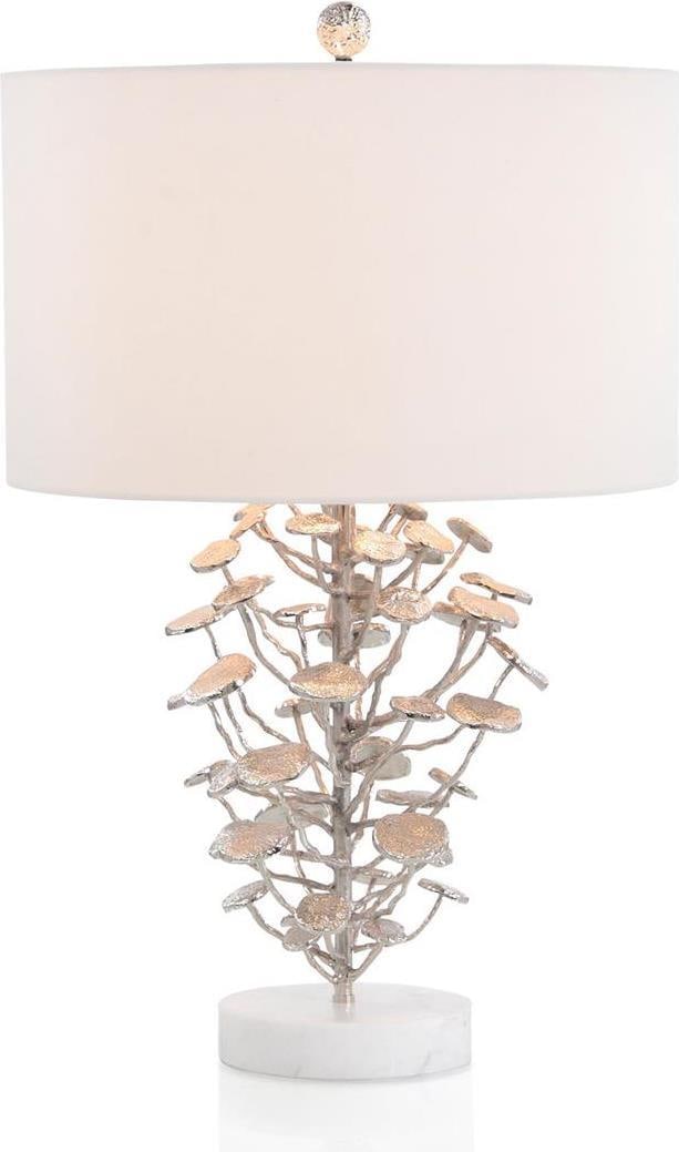 John-Richard Nickel-Plated Lamp with Marble Base Transitional Style (1 of 1)