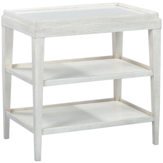 Oliver Home Driftwood White Side Table with Storage Shelves (1 of 2)