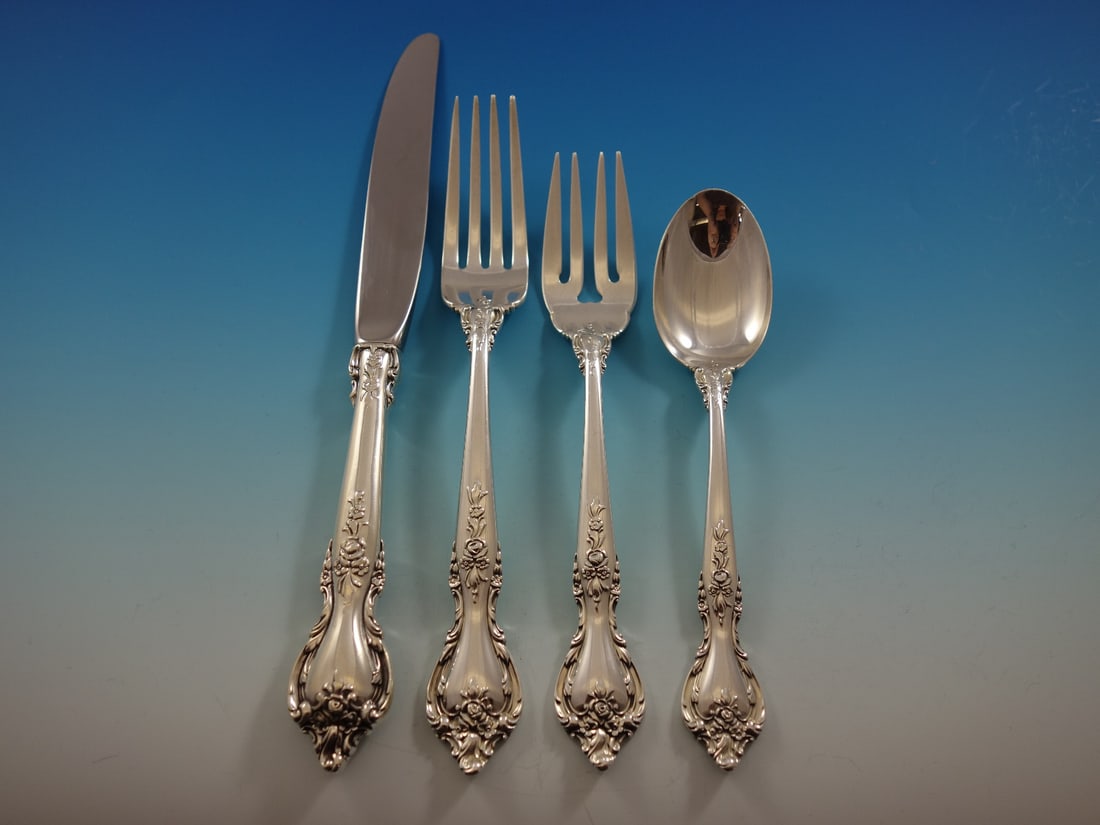 Delacourt by Lunt Sterling Silver Flatware Set 38 Pieces for 8 with Storage Chest (1 of 8)