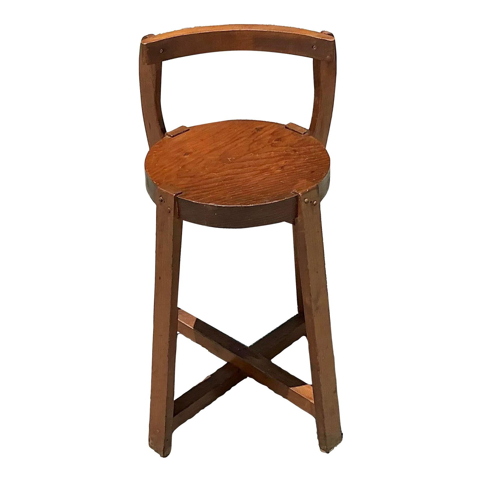 Vintage Boho Primitive Side Chair Rustic Wood Accent (1 of 7)