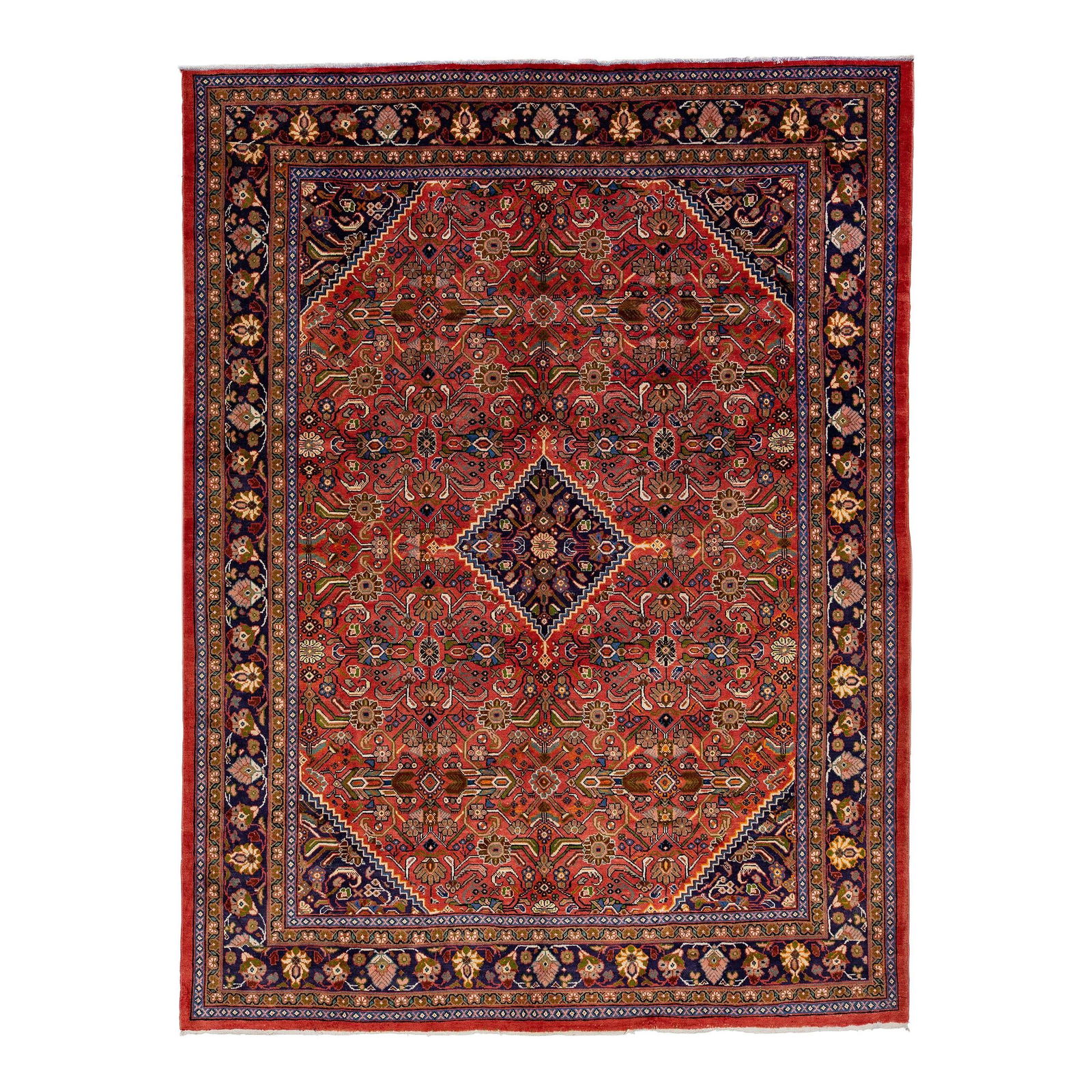 Vintage Persian Mahal Handmade Wool Rug Red Medallion 9'10 x 13'3 (1 of 7)