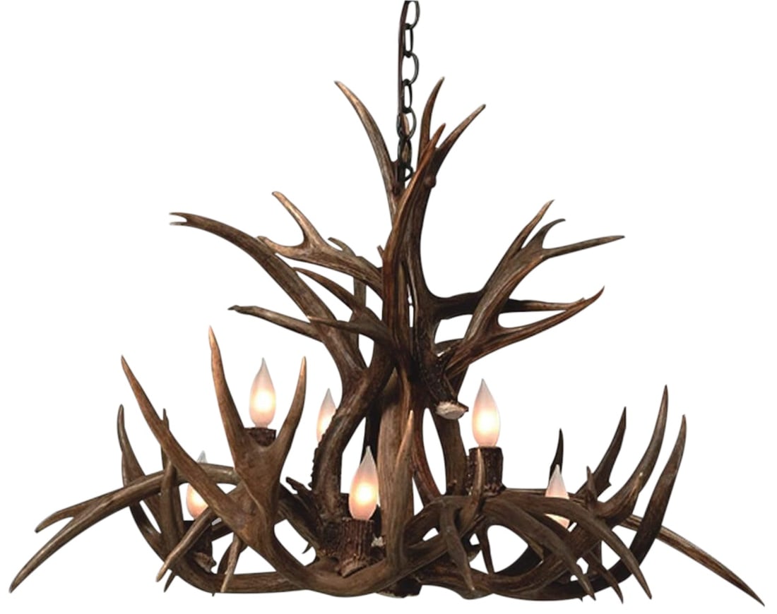 Customizable 8-Light Artisan Antler Chandelier (1 of 2)