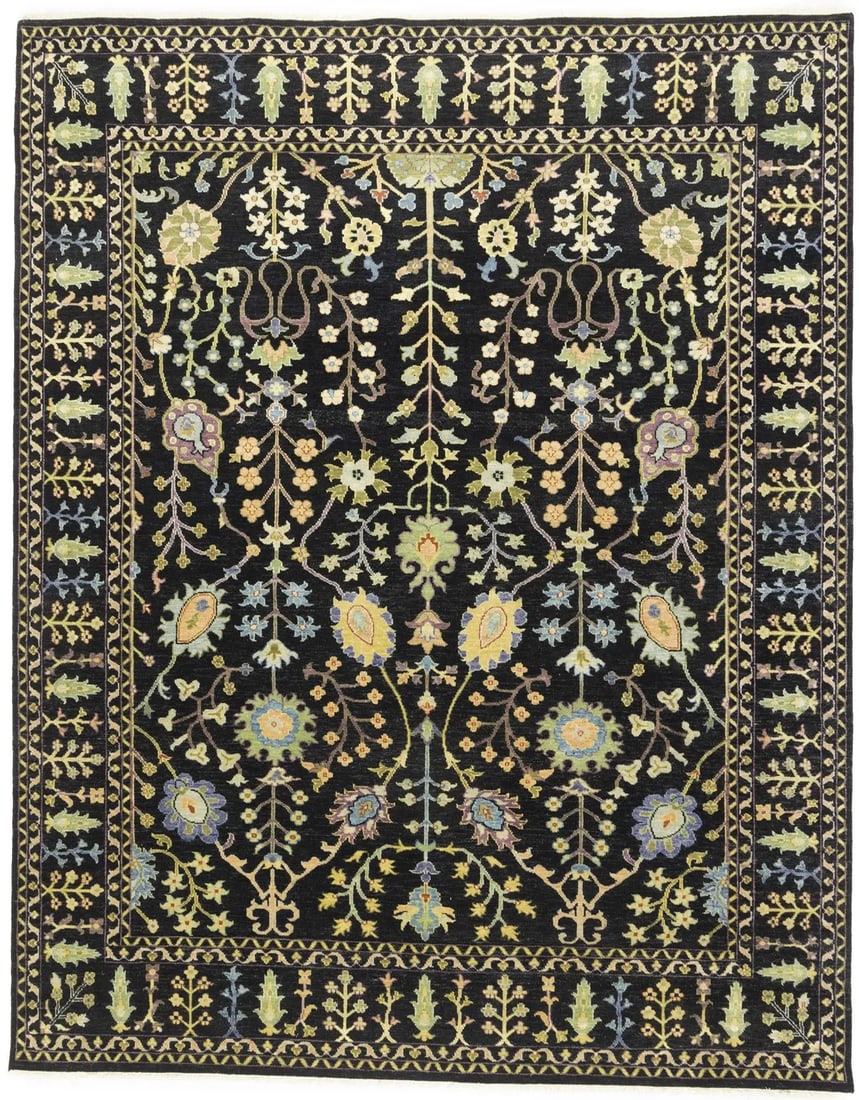 Handmade Osh Chobi 8X10 ft Floral Tree of Life Wool Rug: Handmade Osh Chobi 8X10 ft Floral Tree of Life Wool Rug Enhance your living space with this stunning Handmade Osh Chobi Oriental Rug, featuring a captivating floral "Tree of Life" design. This large a