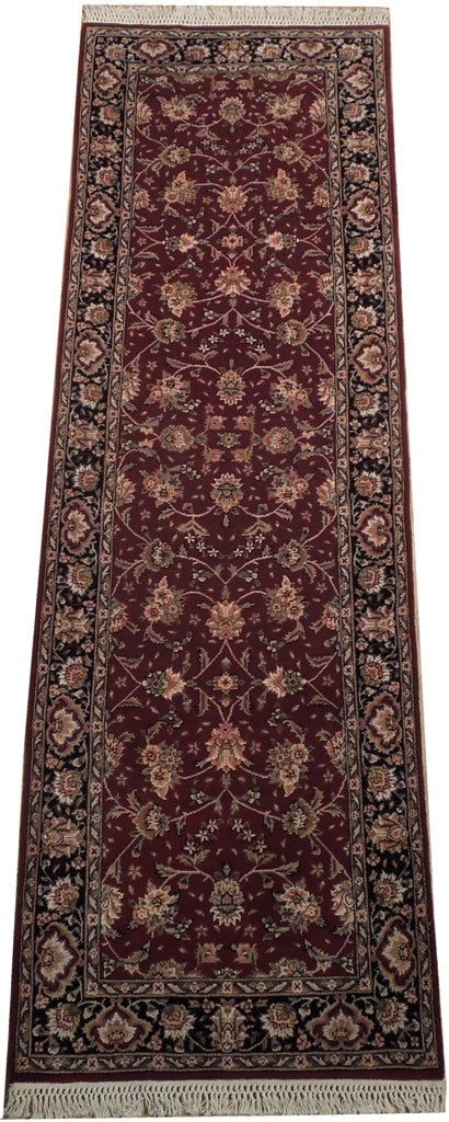 3' x 8' Red Lavar Wool Silk Runner Rug Premium Quality: 3' x 8' Red Lavar Wool Silk Runner Rug Premium Quality Free continental US Shipping Enhance your space with this exquisite 3' x 8' red Lavar rug, crafted from a luxurious blend of wool and silk. This