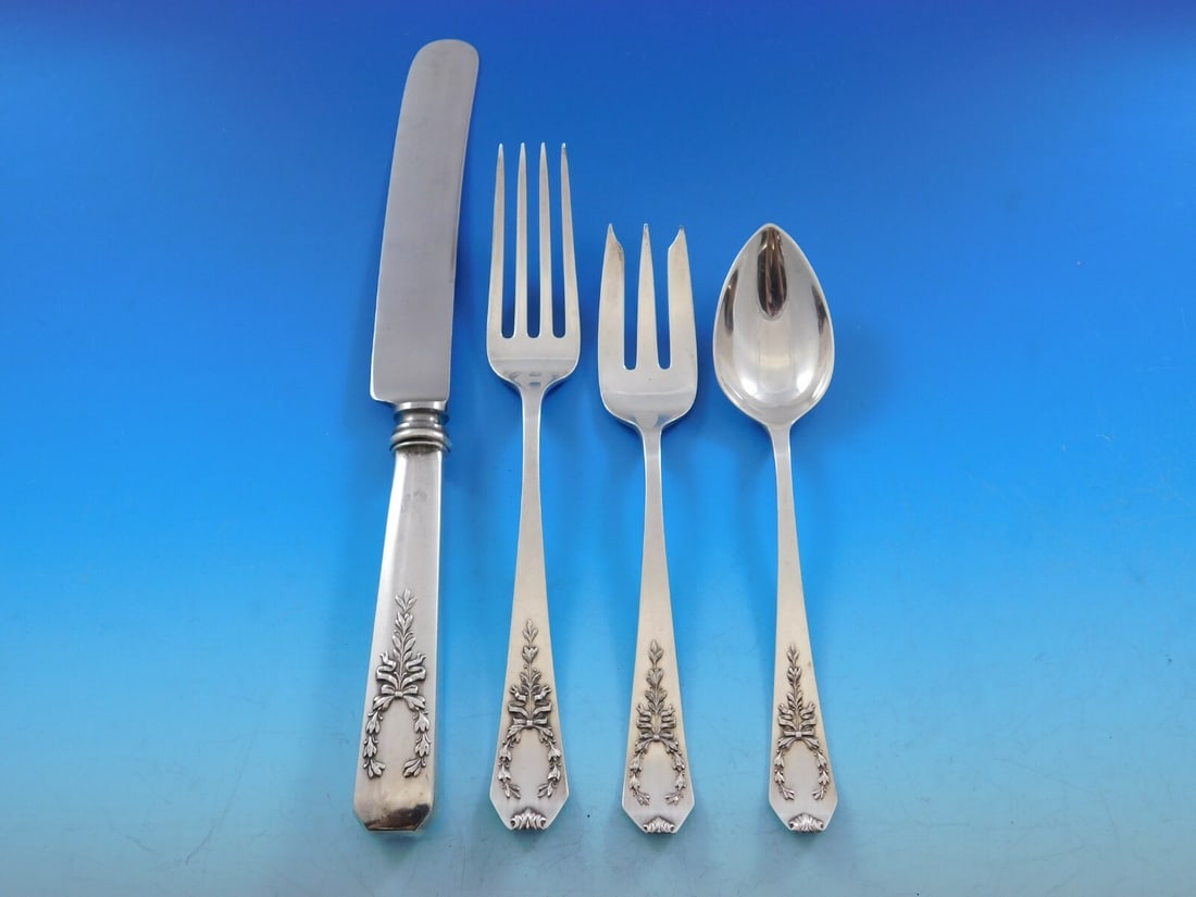 Whiting Madam Jumel Sterling Silver Flatware Set for 12 50 Pieces (1 of 6)
