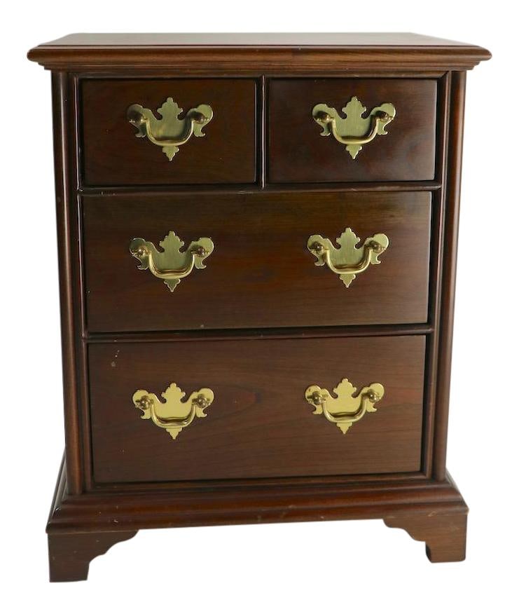 Charming Vintage Mini Chippendale Jewelry Chest with 4 Drawers (1 of 10)