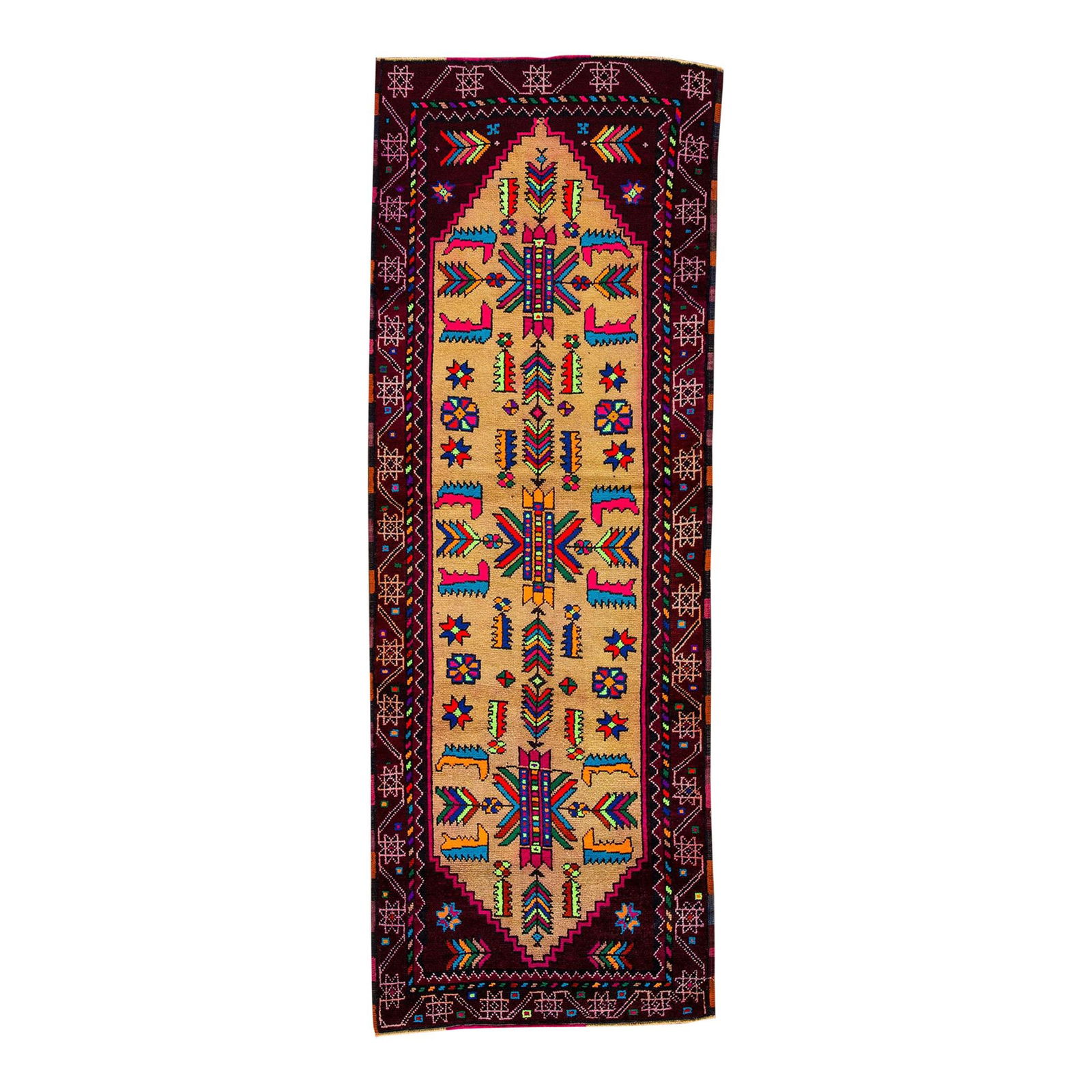 Vintage Turkish Anatolian Wool Runner 3' x 8'2'' Multicolored Design (1 of 6)