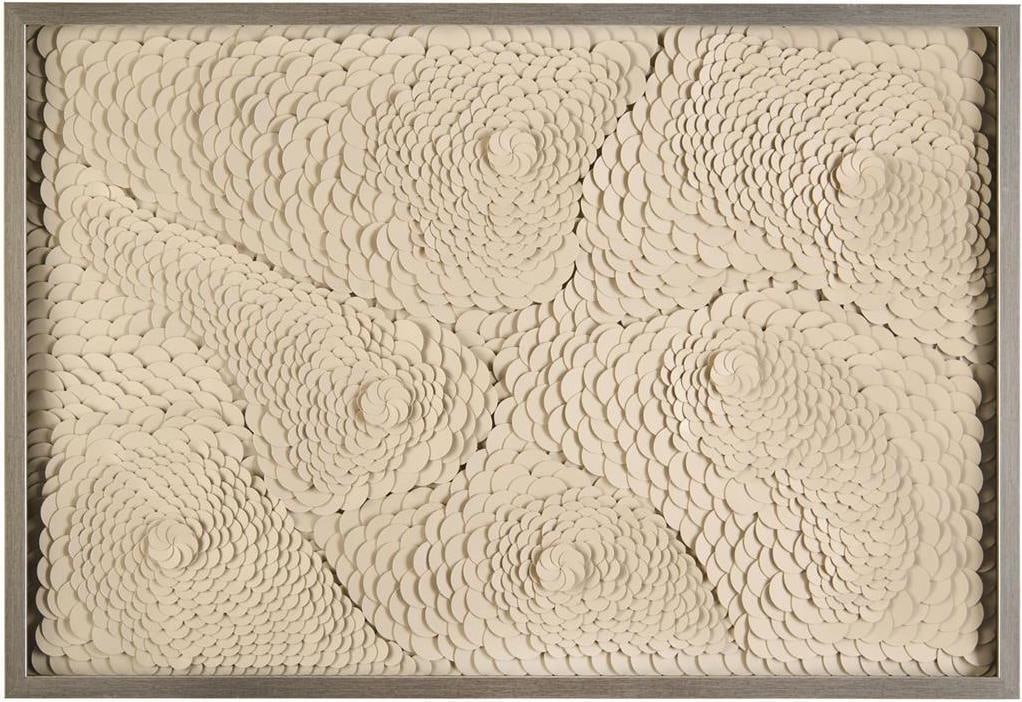 Tony Fey Hushed Garden Faux Leather Artwork Gold Framed 48.75x33 (1 of 1)