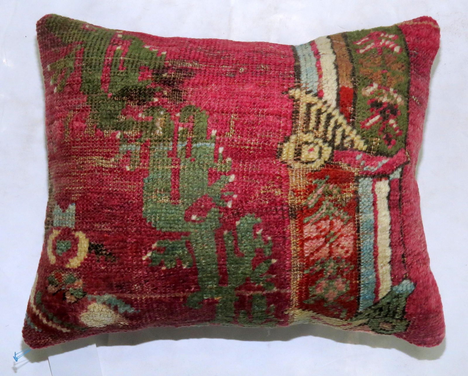 19th Century Turkish Oushak Rug Remnant Pillow Unique Accent Piece (1 of 4)