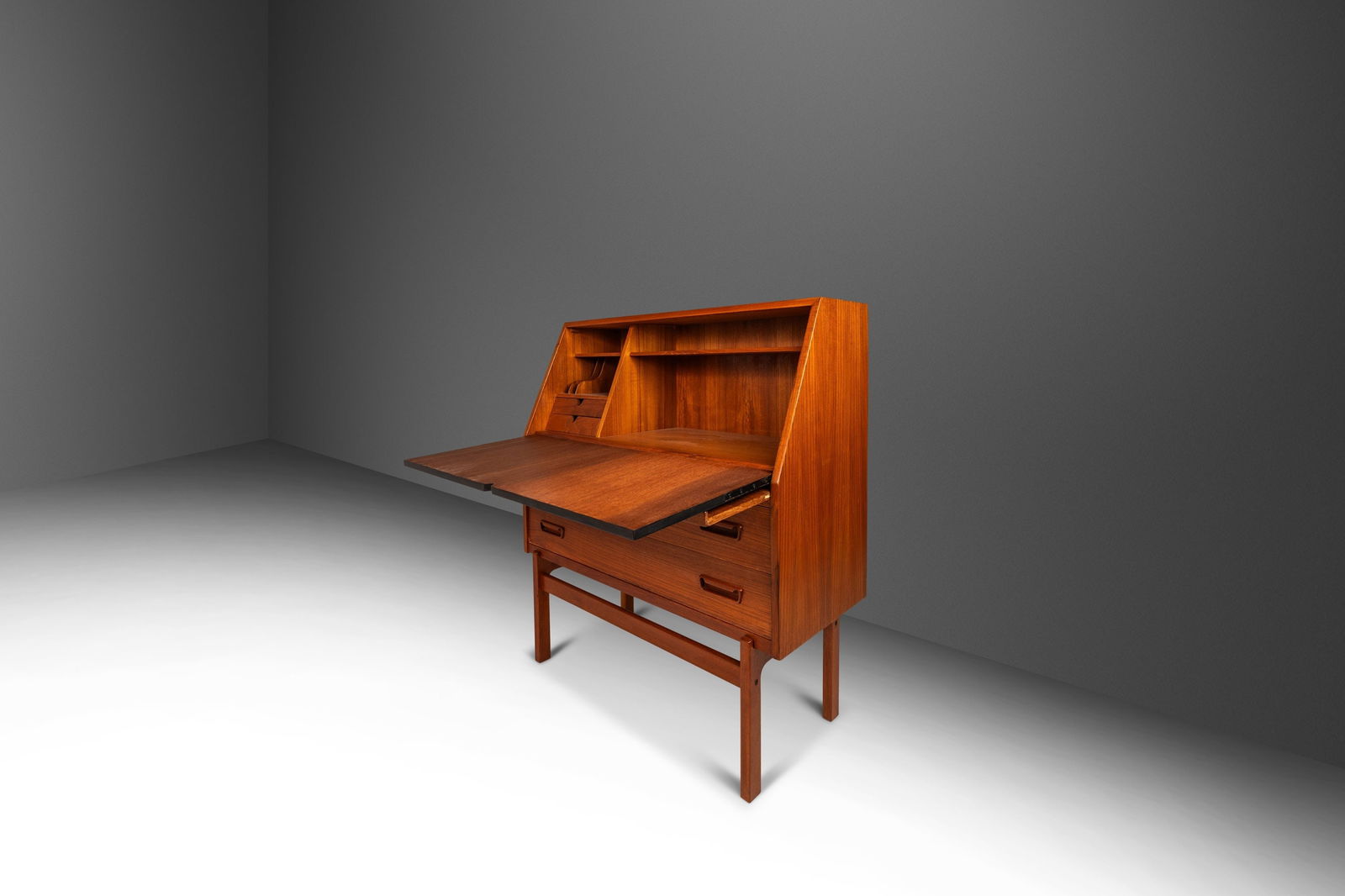 Restored Danish Modern Model 68 Secretary Desk by Arne Wahl Iversen in Teak (1 of 10)