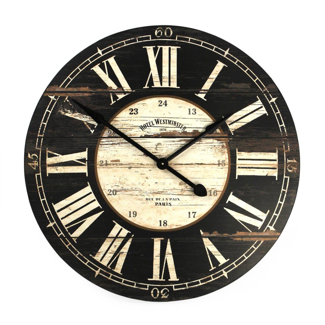 Zentique Ebony Wooden Clock English Traditional 32x32x2 (1 of 2)