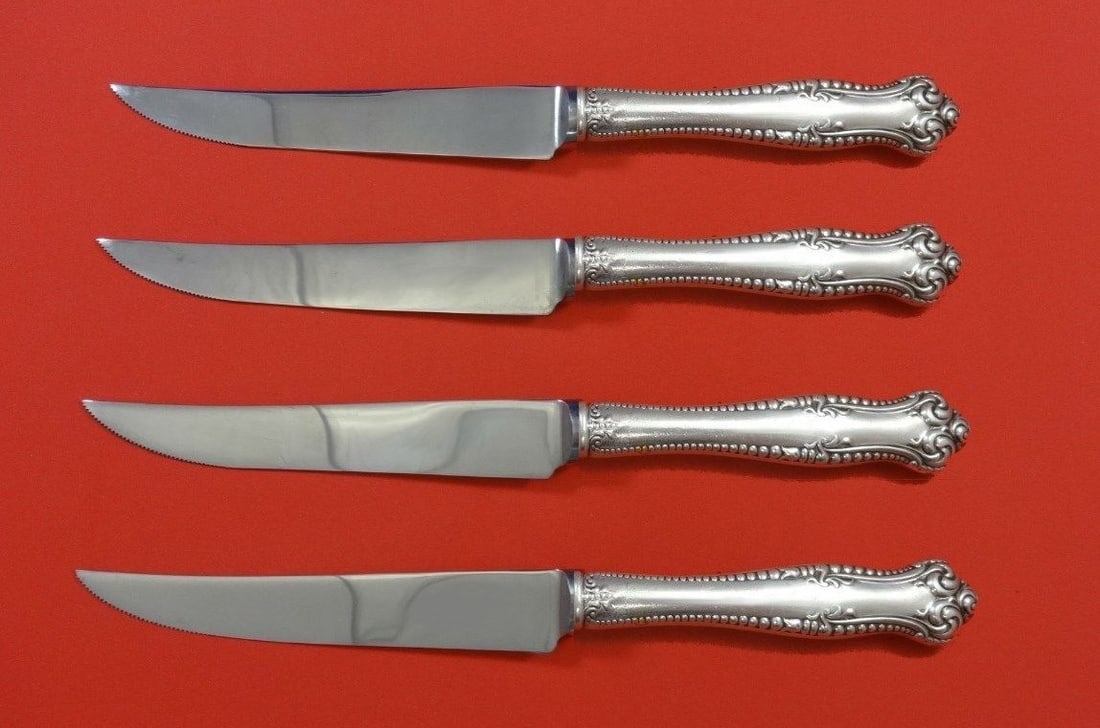 Towle Canterbury Sterling Silver Steak Knife Set 4pc Custom 8.5" (1 of 2)
