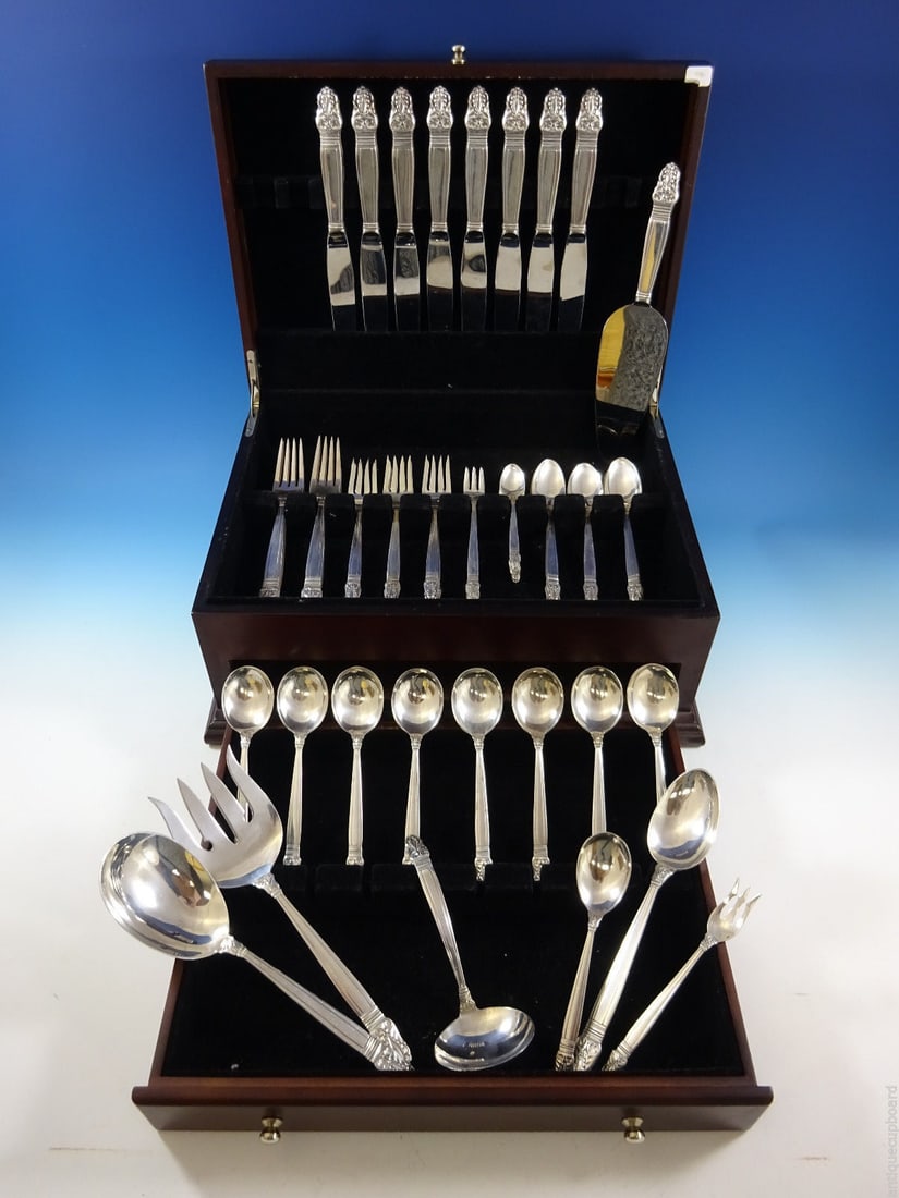 Norse International Sterling Silver Flatware Set 63 Pieces for 8 (1 of 9)