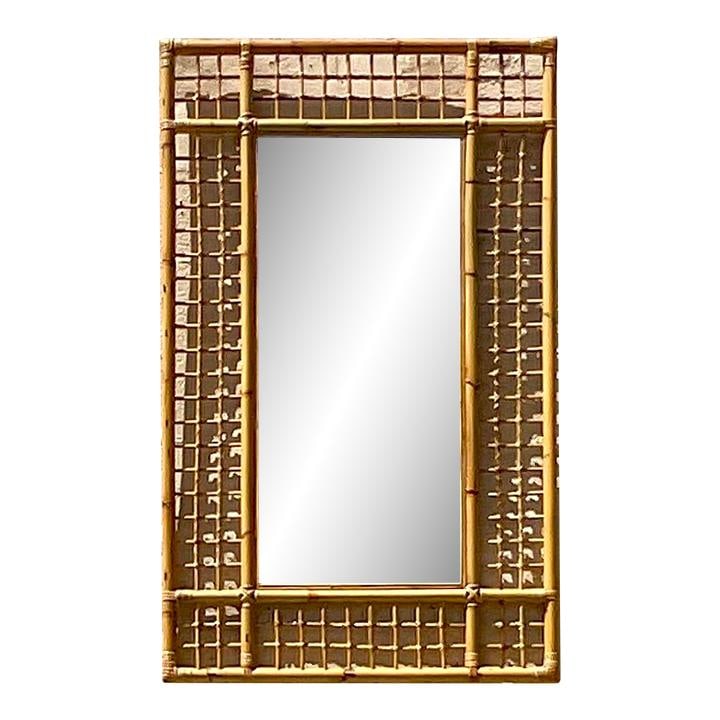 Coastal Vintage Rattan Mirror American Craftsmanship 34 x 55 (1 of 7)